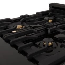 ZLINE Kitchen And Bath Shop By Brand ZLINE Autograph Edition 36 In. 4.6 Cu. Ft. Range With Gas Stove And Gas Oven In Black Stainless Steel With Accents (RGBZ-36)