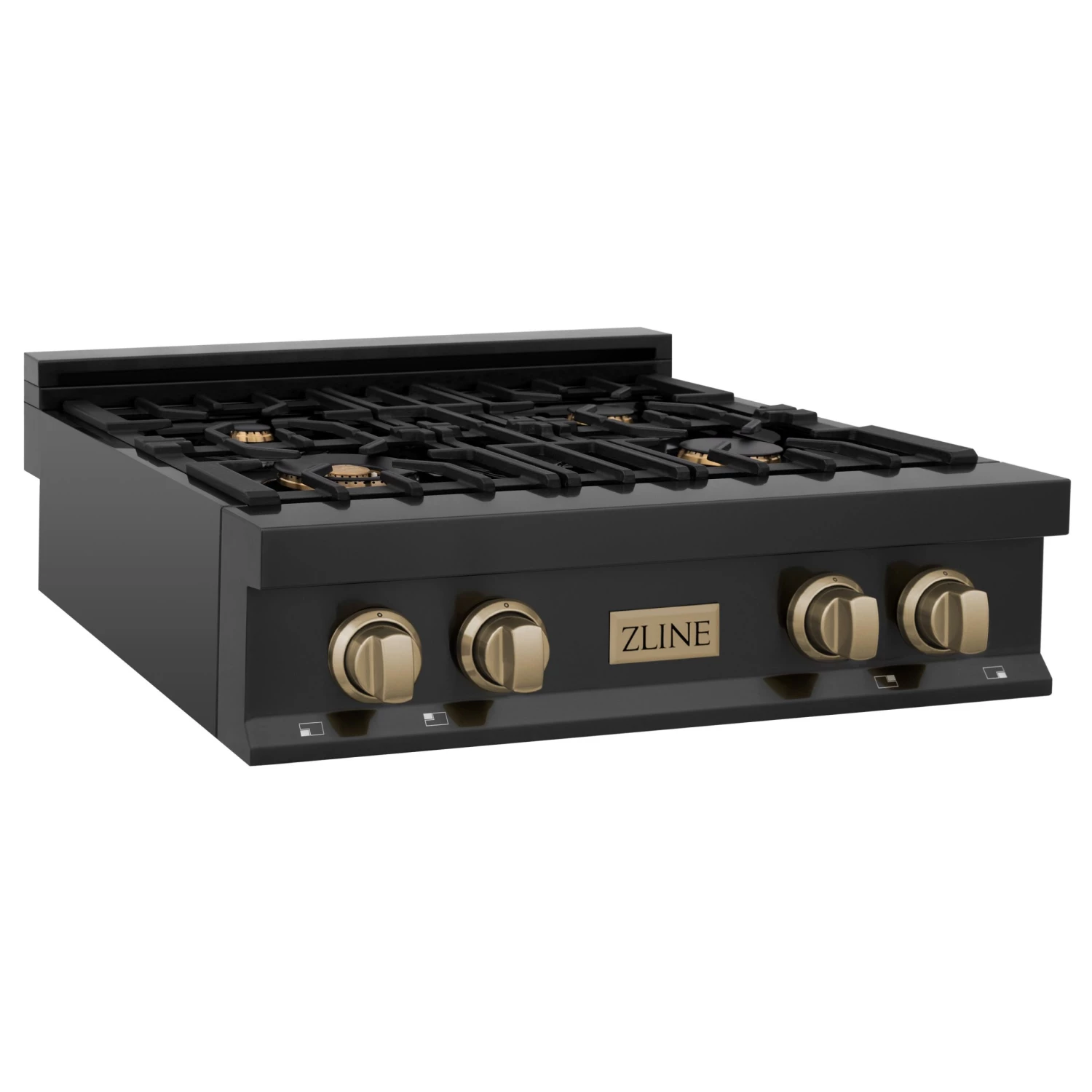 ZLINE Kitchen And Bath ZLINE Autograph Edition 30 In. Porcelain Rangetop With 4 Gas Burners In Black Stainless Steel And Accents (RTBZ-30) 9 ZLINE Kitchen And Bath ZLINE Autograph Edition 30 In. Porcelain Rangetop With 4 Gas Burners In Black Stainless Steel And Accents (RTBZ-30)