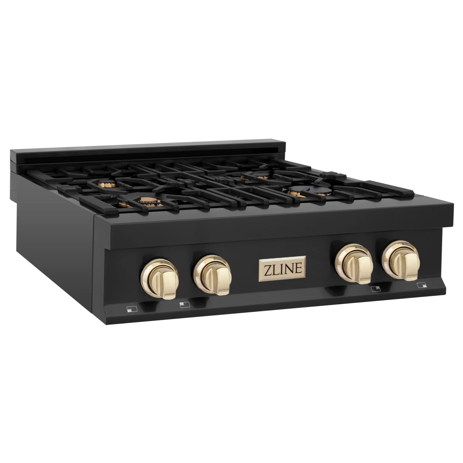 ZLINE Kitchen And Bath ZLINE Autograph Edition 30 In. Porcelain Rangetop With 4 Gas Burners In Black Stainless Steel And Accents (RTBZ-30) 1 ZLINE Kitchen And Bath ZLINE Autograph Edition 30 In. Porcelain Rangetop With 4 Gas Burners In Black Stainless Steel And Accents (RTBZ-30)