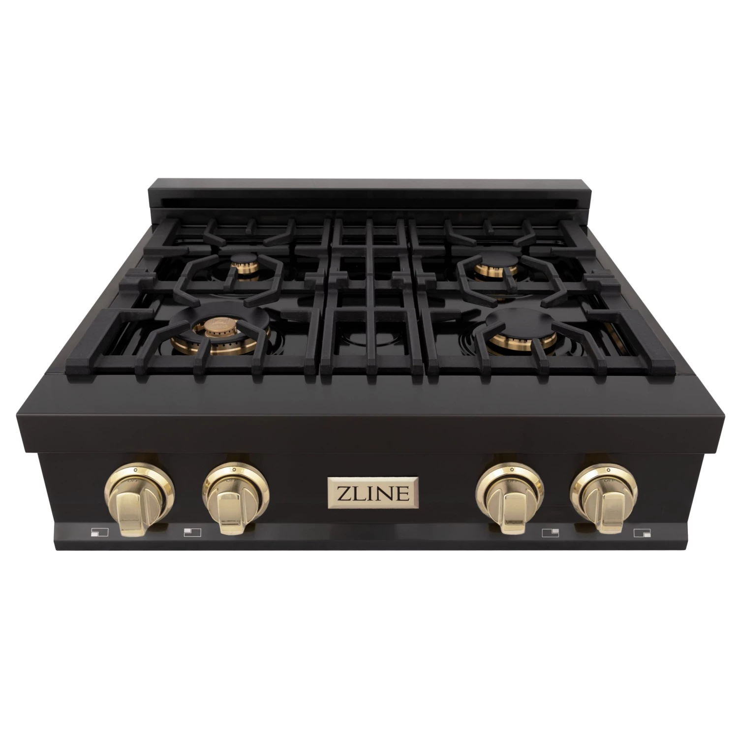 ZLINE Kitchen And Bath ZLINE Autograph Edition 30 In. Porcelain Rangetop With 4 Gas Burners In Black Stainless Steel And Accents (RTBZ-30) 3 ZLINE Kitchen And Bath ZLINE Autograph Edition 30 In. Porcelain Rangetop With 4 Gas Burners In Black Stainless Steel And Accents (RTBZ-30)