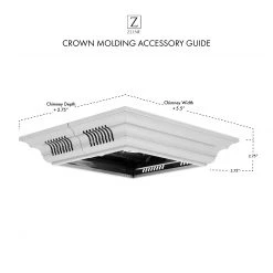 ZLINE Kitchen And Bath Range Hood Accessories ZLINE Crown Molding In Stainless Steel With Built-in Bluetooth Speakers (CM6-BT-GL9i)