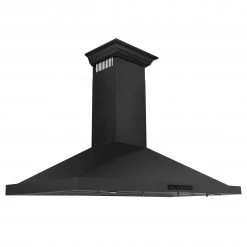 ZLINE Kitchen And Bath ZLINE Convertible Vent Wall Mount Range Hood In Black Stainless Steel With Crown Molding (BSKBNCRN)