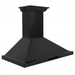 ZLINE Kitchen And Bath ZLINE Ducted Vent Wall Mount Range Hood In Black Stainless Steel With Built-in ZLINE CrownSound Bluetooth Speakers (BSKBNCRN-BT) Shop By Brand