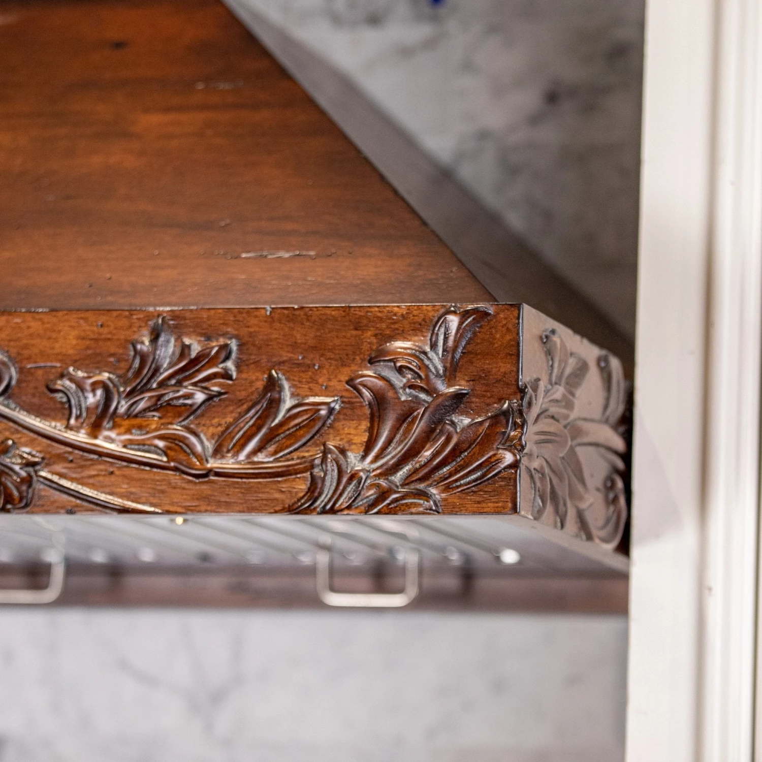 ZLINE Kitchen And Bath ZLINE Designer Carved Wooden Wall Mount Range Hood In Walnut (KBRRC) 5 ZLINE Kitchen And Bath ZLINE Designer Carved Wooden Wall Mount Range Hood In Walnut (KBRRC)