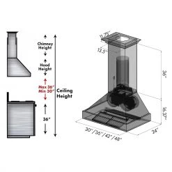 ZLINE Kitchen And Bath ZLINE Designer Series Wall Mount Range Hood (8667B) Shop By Brand