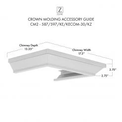ZLINE Kitchen And Bath ZLINE Crown Molding 2 For Wall Range Hood (CM2-587/597/KE/KECOM-30/KZ)