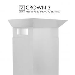 ZLINE Kitchen And Bath Range Hood Accessories ZLINE Crown Molding 3 For Wall Range Hood (CM3-455/476/477/667/697)