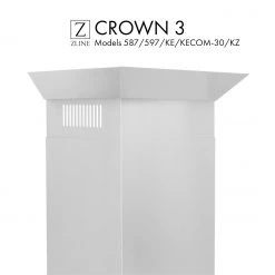 ZLINE Kitchen And Bath ZLINE Crown Molding 3 For Wall Range Hood (CM3-587/597/KE/KECOM-30/KZ)