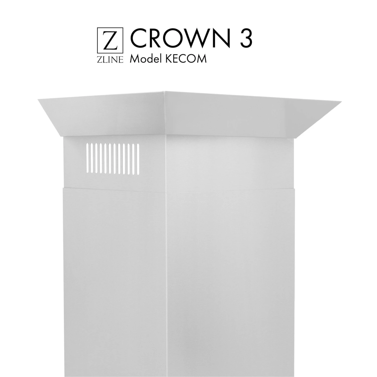 ZLINE Kitchen And Bath ZLINE Crown Molding 3 For Wall Range Hood (CM3-KECOM) 1 ZLINE Kitchen And Bath ZLINE Crown Molding 3 For Wall Range Hood (CM3-KECOM)