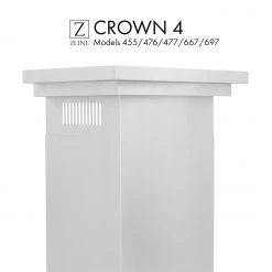 ZLINE Kitchen And Bath Range Hood Accessories ZLINE Crown Molding 4 For Wall Range Hood (CM4-455/476/477/667/697)