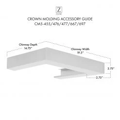ZLINE Kitchen And Bath Range Hood Accessories ZLINE Crown Molding #5 For Wall Range Hood (CM5-455/476/477/667/697)