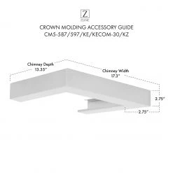 ZLINE Kitchen And Bath ZLINE Crown Molding #5 For Wall Range Hood (CM5-587/597/KE/KECOM-30/KZ) 17 ZLINE Kitchen And Bath ZLINE Crown Molding #5 For Wall Range Hood (CM5-587/597/KE/KECOM-30/KZ)