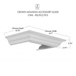 ZLINE Kitchen And Bath Range Hood Accessories ZLINE Crown Molding #6 For Wall Range Hood (CM6-KB/KL2/KL3)
