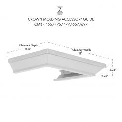 ZLINE Kitchen And Bath ZLINE Crown Molding Profile 2 For Wall Mount Range Hood (CM2-455/476/477/667/697) Range Hood Accessories