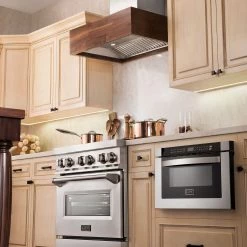 ZLINE Kitchen And Bath ZLINE Remote Blower Ducted Designer Series Wooden Wall Mount Range Hood In Butcher Block (681W-RD/RS) 23 ZLINE Kitchen And Bath ZLINE Remote Blower Ducted Designer Series Wooden Wall Mount Range Hood In Butcher Block (681W-RD/RS)