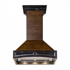 ZLINE Kitchen And Bath ZLINE 42 In. Wooden Wall Mount Range Hood In Antigua And Walnut - Includes Remote Motor Shop By Brand