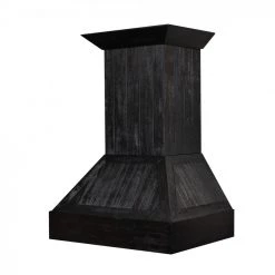 ZLINE Kitchen And Bath ZLINE Shiplap Wooden Wall Mount Range Hood In Rustic Dark Finish (349DD)