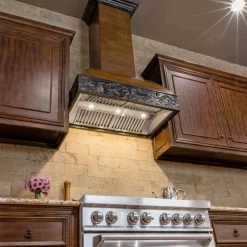 ZLINE Kitchen And Bath Shop By Brand ZLINE Designer Wooden Wall Mount Range Hood In Antigua And Walnut - Includes Motor (393AR) 18 ZLINE Kitchen And Bath Shop By Brand ZLINE Designer Wooden Wall Mount Range Hood In Antigua And Walnut - Includes Motor (393AR)