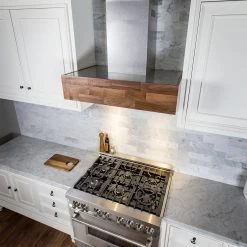 ZLINE Kitchen And Bath ZLINE 36 In. Remote Blower Ducted Designer Series Wooden Wall Mount Range Hood In Butcher Block (681W-RS-36-400) Shop By Brand