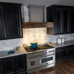 ZLINE Kitchen And Bath ZLINE Convertible Designer Series Wooden Wall Mount Range Hood In Butcher Block (681W) Shop By Brand