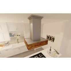 ZLINE Kitchen And Bath ZLINE Remote Blower Designer Series Wooden Island Mount Range Hood In Butcher Block (681iW-RD/RS) Shop By Brand