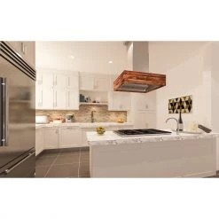 ZLINE Kitchen And Bath ZLINE Remote Blower Designer Series Wooden Island Mount Range Hood In Butcher Block (681iW-RD/RS) Shop By Brand