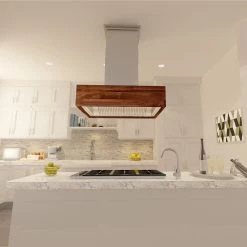 ZLINE Kitchen And Bath ZLINE Remote Blower Designer Series Wooden Island Mount Range Hood In Butcher Block (681iW-RD/RS) Shop By Brand