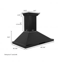 ZLINE Kitchen And Bath ZLINE Ducted Vent Wall Mount Range Hood In Black Stainless Steel With Built-in ZLINE CrownSound Bluetooth Speakers (BSKBNCRN-BT) Shop By Brand