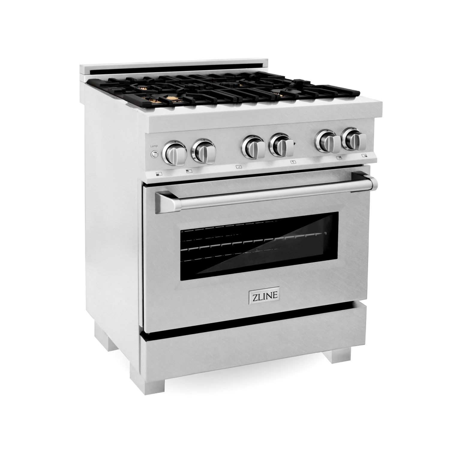 ZLINE Kitchen And Bath ZLINE 30 In. 4.0 Cu. Ft. Dual Fuel Range With Gas Stove And Electric Oven In All DuraSnow Stainless Steel With Color Door Options (RAS-SN-30) Shop By Brand 37 ZLINE Kitchen And Bath ZLINE 30 In. 4.0 Cu. Ft. Dual Fuel Range With Gas Stove And Electric Oven In All DuraSnow Stainless Steel With Color Door Options (RAS-SN-30) Shop By Brand
