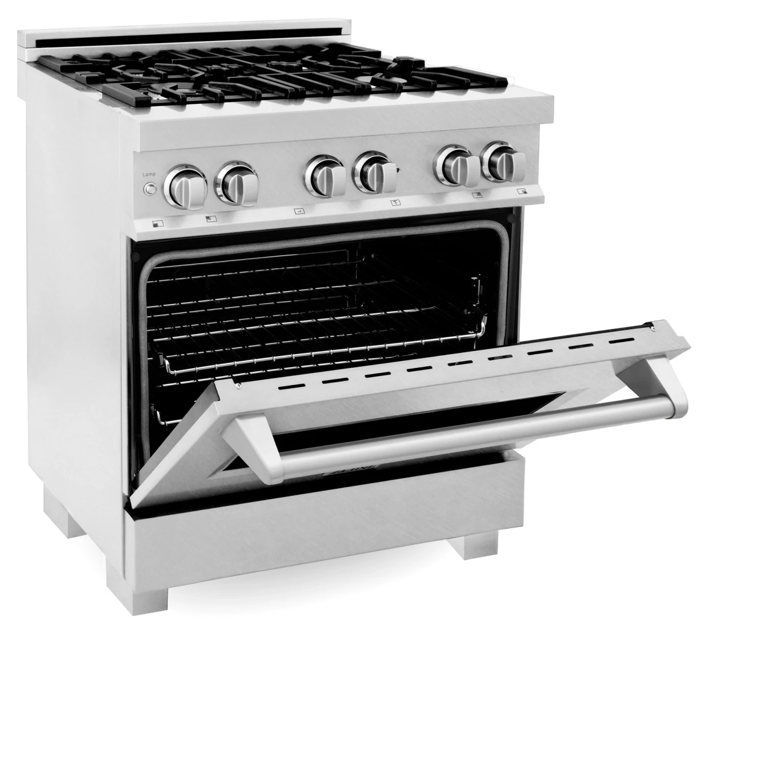 ZLINE Kitchen And Bath ZLINE 30 In. 4.0 Cu. Ft. Dual Fuel Range With Gas Stove And Electric Oven In All DuraSnow Stainless Steel With Color Door Options (RAS-SN-30) Shop By Brand 4 ZLINE Kitchen And Bath ZLINE 30 In. 4.0 Cu. Ft. Dual Fuel Range With Gas Stove And Electric Oven In All DuraSnow Stainless Steel With Color Door Options (RAS-SN-30) Shop By Brand