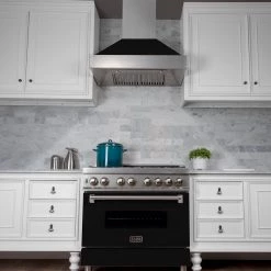 ZLINE Kitchen And Bath Shop By Brand ZLINE Ducted DuraSnow Stainless Steel Range Hood With Black Matte Shell (8654BLM)