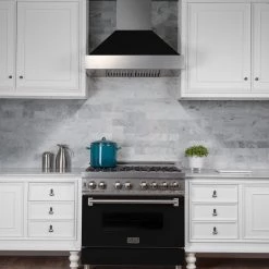 ZLINE Kitchen And Bath Shop By Brand ZLINE Ducted DuraSnow Stainless Steel Range Hood With Black Matte Shell (8654BLM)