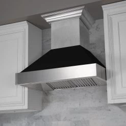 ZLINE Kitchen And Bath Shop By Brand ZLINE Ducted DuraSnow Stainless Steel Range Hood With Black Matte Shell (8654BLM)