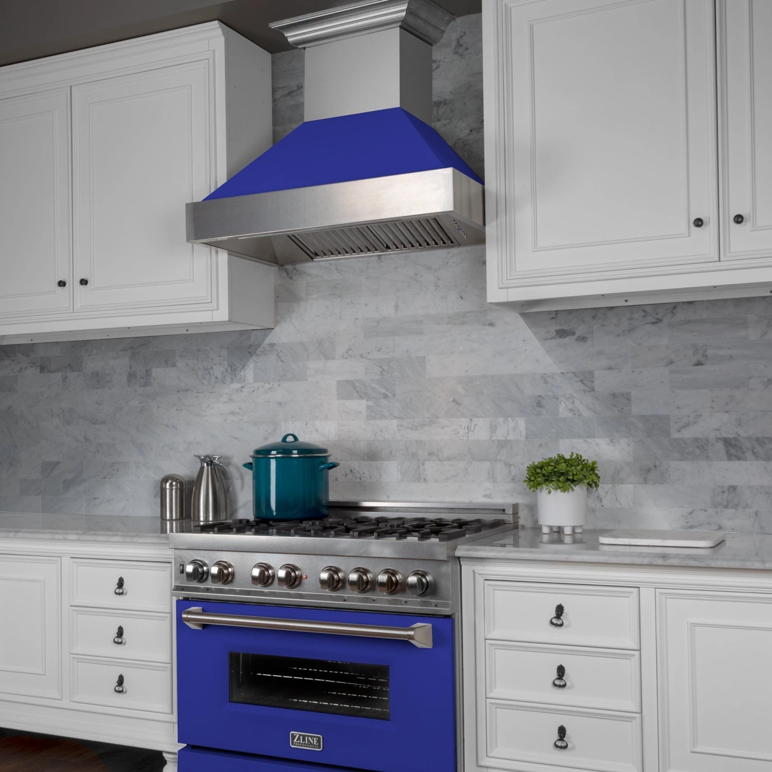ZLINE Kitchen And Bath Shop By Brand ZLINE Ducted DuraSnow Stainless Steel Range Hood With Blue Matte Shell (8654BM) 8 ZLINE Kitchen And Bath Shop By Brand ZLINE Ducted DuraSnow Stainless Steel Range Hood With Blue Matte Shell (8654BM)