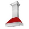 ZLINE Kitchen And Bath ZLINE Ducted DuraSnow Stainless Steel Range Hood With Red Matte Shell (8654RM)
