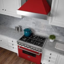 ZLINE Kitchen And Bath ZLINE Ducted DuraSnow Stainless Steel Range Hood With Red Matte Shell (8654RM)