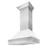 ZLINE Kitchen And Bath ZLINE DuraSnow Stainless Steel Range Hood With White Matte Shell (8654WM)