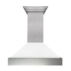 ZLINE Kitchen And Bath ZLINE DuraSnow Stainless Steel Range Hood With White Matte Shell (8654WM)