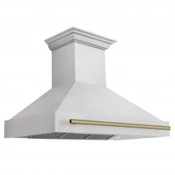 ZLINE Kitchen And Bath Shop By Brand ZLINE 48 In. Autograph Edition DuraSnow Stainless Steel Range Hood With DuraSnow Shell And Accented Handle (8654SNZ-48)