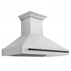 ZLINE Kitchen And Bath Shop By Brand ZLINE 48 In. Autograph Edition DuraSnow Stainless Steel Range Hood With DuraSnow Shell And Accented Handle (8654SNZ-48)