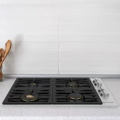 ZLINE Kitchen And Bath Shop By Style ZLINE 30 In. Dropin Cooktop With 4 Gas Burners And Black Porcelain Top (RC30-PBT)
