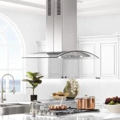 ZLINE Kitchen And Bath Shop By Brand ZLINE Island Mount Range Hood In Stainless Steel & Glass (GL5i)