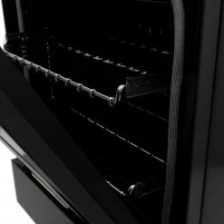 ZLINE Kitchen And Bath ZLINE Autograph Edition 24 In. 2.8 Cu. Ft. Dual Fuel Range With Gas Stove And Electric Oven In Black Stainless Steel With Accents (RABZ-24)