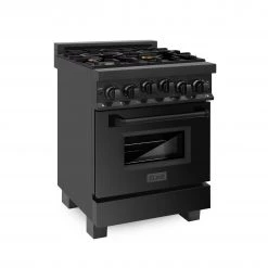 ZLINE Kitchen And Bath ZLINE 24 In. 2.8 Cu. Ft. Range With Gas Stove And Gas Oven In Black Stainless Steel (RGB-24) Shop By Brand