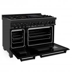 ZLINE Kitchen And Bath ZLINE 48 In. 6.0 Cu. Ft. Range With Gas Stove And Gas Oven In Black Stainless Steel (RGB-48)
