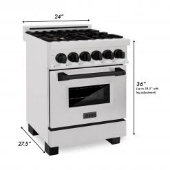 ZLINE Kitchen And Bath ZLINE Autograph Edition 24 In. 2.8 Cu. Ft. Dual Fuel Range With Gas Stove And Electric Oven In DuraSnow Stainless Steel With Accents (RASZ-SN-24) 39 ZLINE Kitchen And Bath ZLINE Autograph Edition 24 In. 2.8 Cu. Ft. Dual Fuel Range With Gas Stove And Electric Oven In DuraSnow Stainless Steel With Accents (RASZ-SN-24)