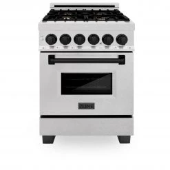 ZLINE Kitchen And Bath ZLINE Autograph Edition 24 In. 2.8 Cu. Ft. Dual Fuel Range With Gas Stove And Electric Oven In DuraSnow Stainless Steel With Accents (RASZ-SN-24) 26 ZLINE Kitchen And Bath ZLINE Autograph Edition 24 In. 2.8 Cu. Ft. Dual Fuel Range With Gas Stove And Electric Oven In DuraSnow Stainless Steel With Accents (RASZ-SN-24)