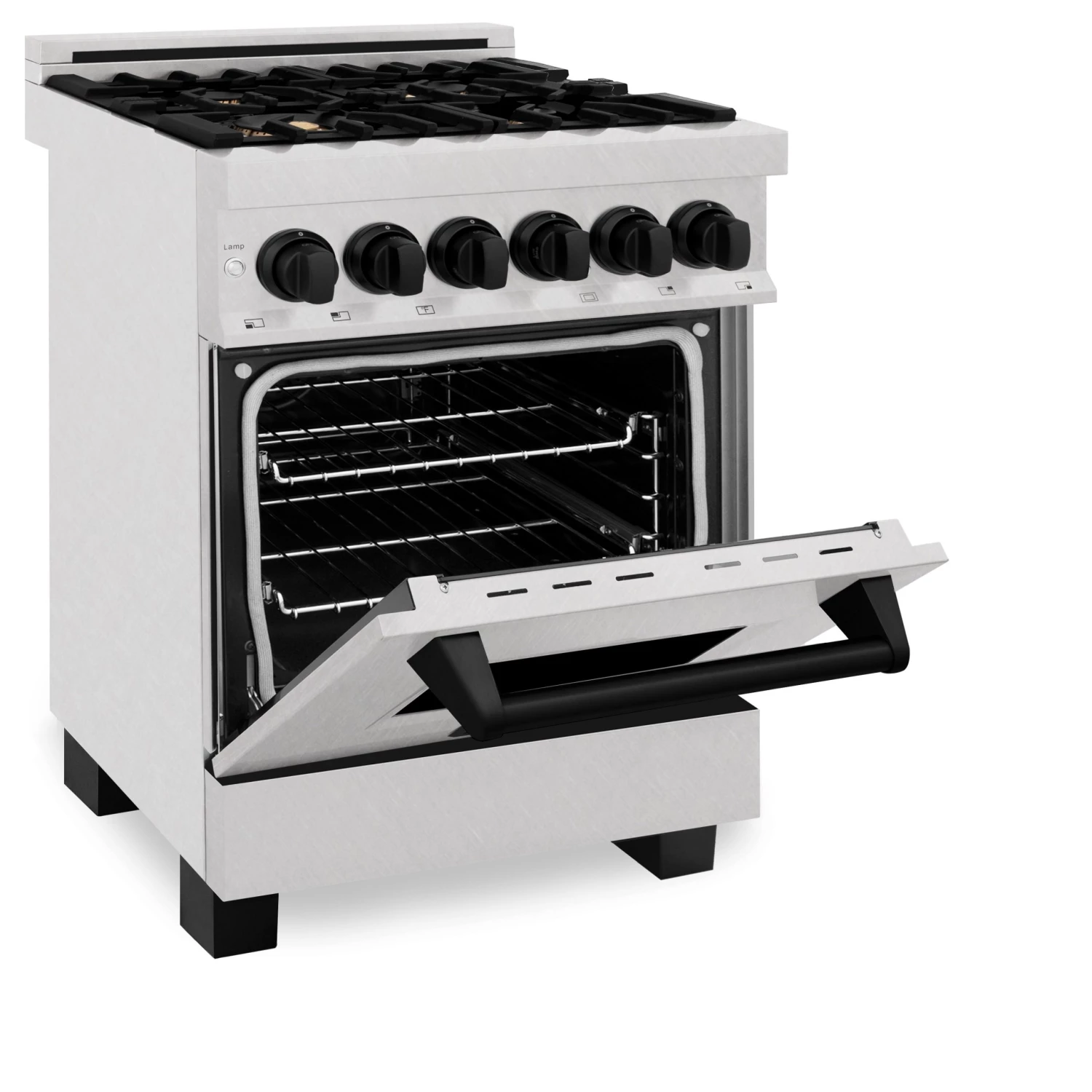 ZLINE Kitchen And Bath ZLINE Autograph Edition 24 In. 2.8 Cu. Ft. Dual Fuel Range With Gas Stove And Electric Oven In DuraSnow Stainless Steel With Accents (RASZ-SN-24) 5 ZLINE Kitchen And Bath ZLINE Autograph Edition 24 In. 2.8 Cu. Ft. Dual Fuel Range With Gas Stove And Electric Oven In DuraSnow Stainless Steel With Accents (RASZ-SN-24)