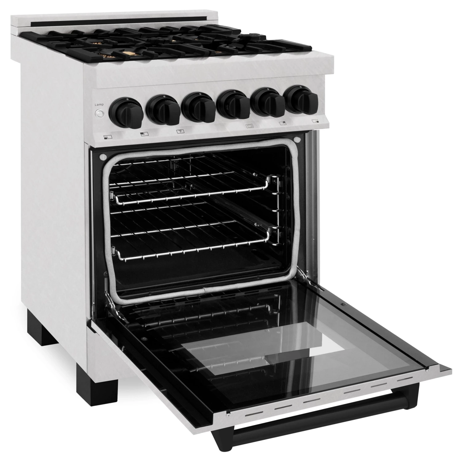 ZLINE Kitchen And Bath ZLINE Autograph Edition 24 In. 2.8 Cu. Ft. Dual Fuel Range With Gas Stove And Electric Oven In DuraSnow Stainless Steel With Accents (RASZ-SN-24) 6 ZLINE Kitchen And Bath ZLINE Autograph Edition 24 In. 2.8 Cu. Ft. Dual Fuel Range With Gas Stove And Electric Oven In DuraSnow Stainless Steel With Accents (RASZ-SN-24)