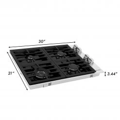 ZLINE Kitchen And Bath Shop By Style ZLINE 30 In. Dropin Cooktop With 4 Gas Burners And Black Porcelain Top (RC30-PBT)
